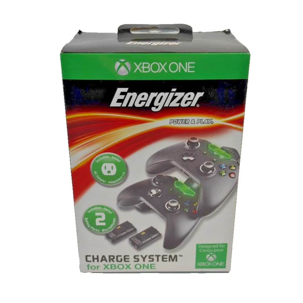 XBOX ONE BLACK DUAL CONTROLLER PDP GAMING ENERGIZER CHARGE SYSTEM NEW IN BOX